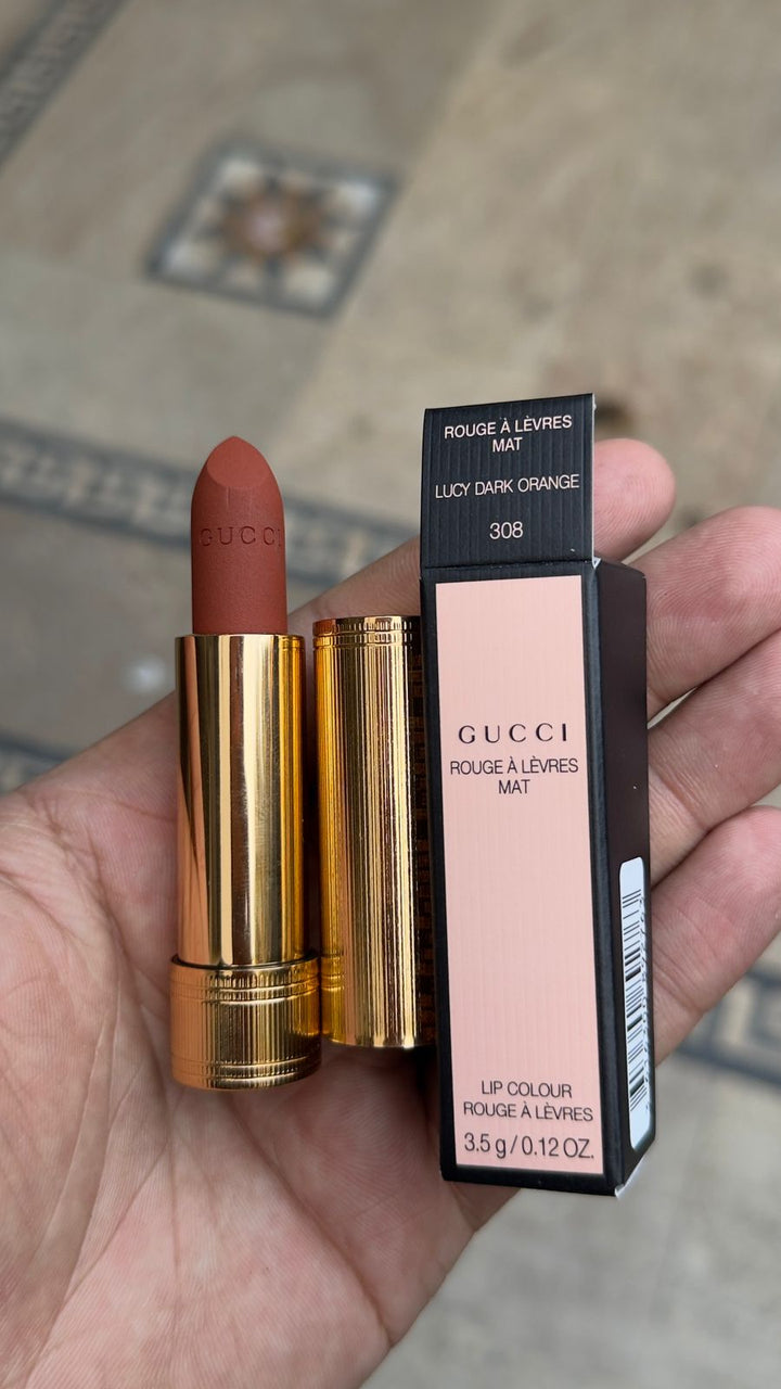 GUCCI 308 Lucy Dark Orange, Rouge à Lèvres Mat Lipstick