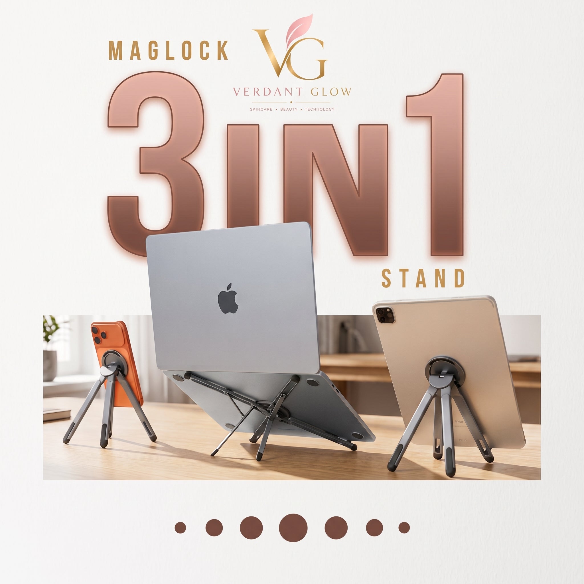 3-in-1 Adjustable Device Stand™ |Compatible For Laptop, Tablet & Phone Stand
