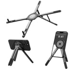 Adjustable Laptop Stand 3-in-1 Foldable Stand Multifunctional Magnetic Phone Holder Tripod for iPhone iPad MacBook Tablet